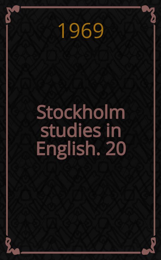 Stockholm studies in English. 20 : Ms. Bodley 959