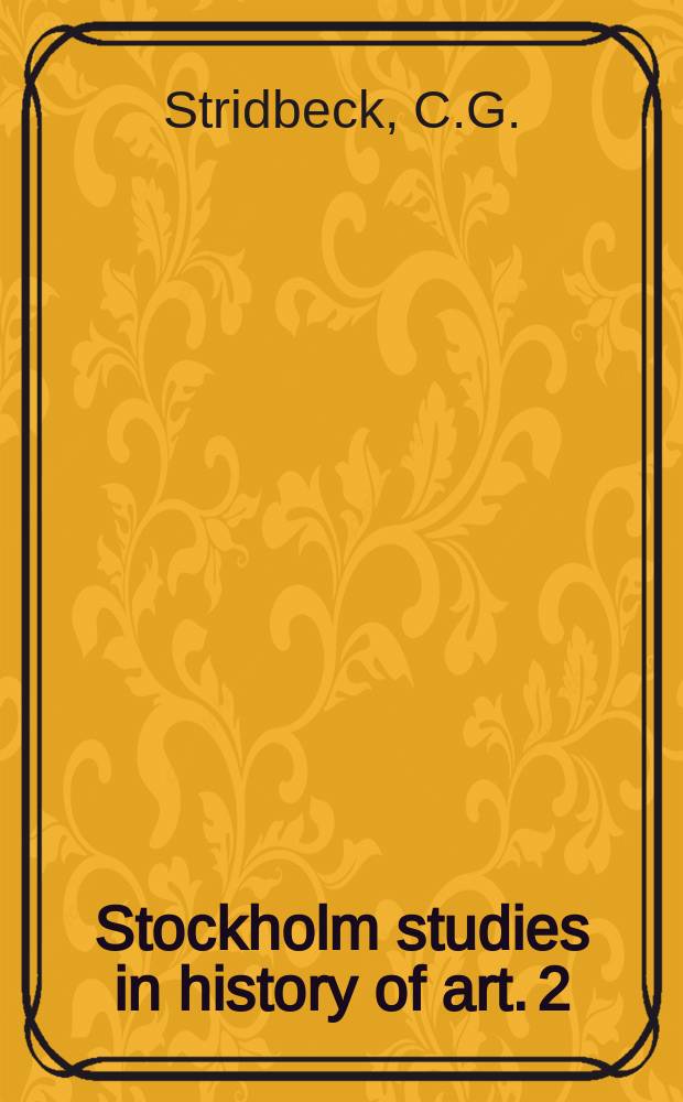 Stockholm studies in history of art. 2 : Bruegelstudien
