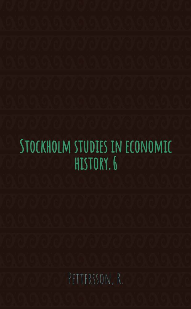 Stockholm studies in economic history. 6 : Laga skifte i Hallands län 1827-1876