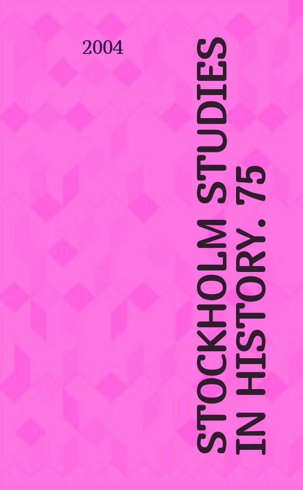 Stockholm studies in history. 75 : Arbete till varje pris