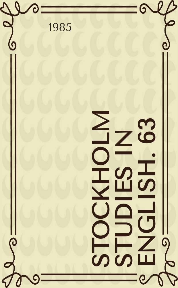 Stockholm studies in English. 63 : Mrs. Humphry Ward