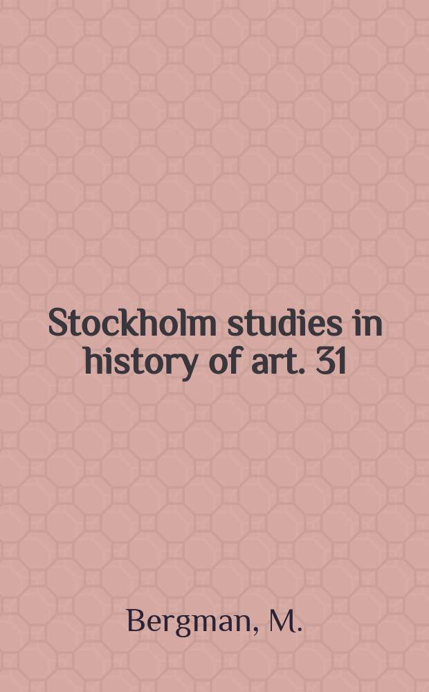 Stockholm studies in history of art. 31 : Hieronymus Bosch and alchemy