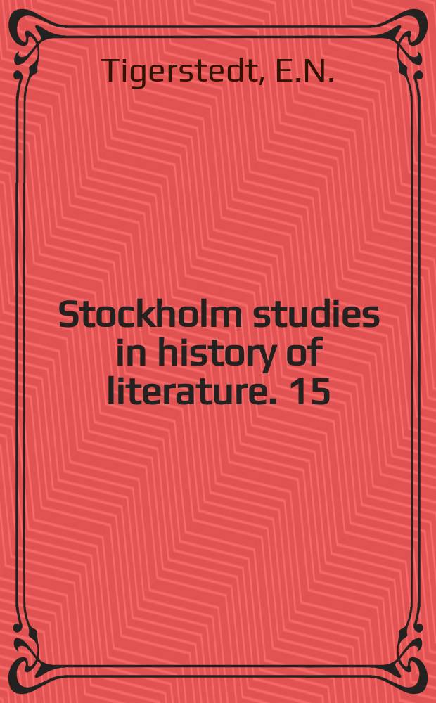 Stockholm studies in history of literature. 15 : The legend of Sparta in Classical Antiquity