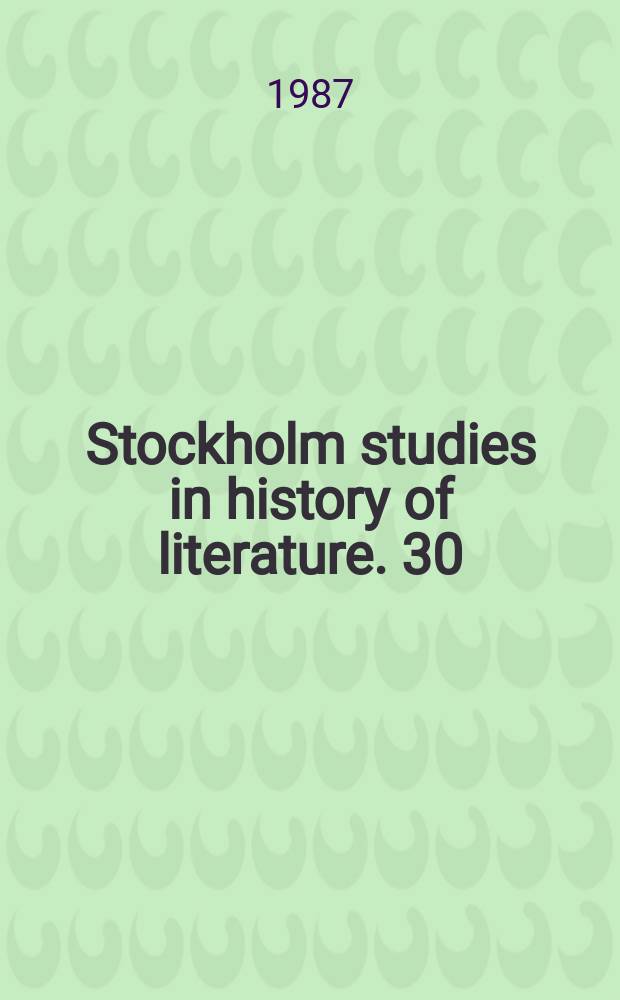 Stockholm studies in history of literature. 30 : P.D.A. Atterboms sagospel Lycksalighetens ...