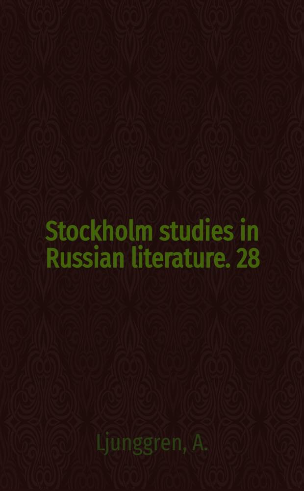 Stockholm studies in Russian literature. 28 : Elena Guro