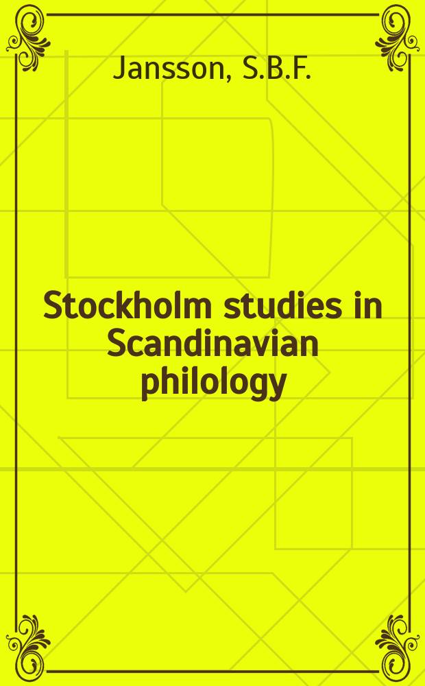 Stockholm studies in Scandinavian philology : Publ. by the Univ. of Stockholm. 5 : Sagorna on Vinland