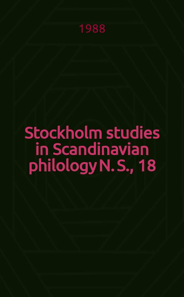 Stockholm studies in Scandinavian philology N. S., 18 : Publ. by the Univ. of Stockholm. Tätmjölk, tätgräs, surmjölk och skyr