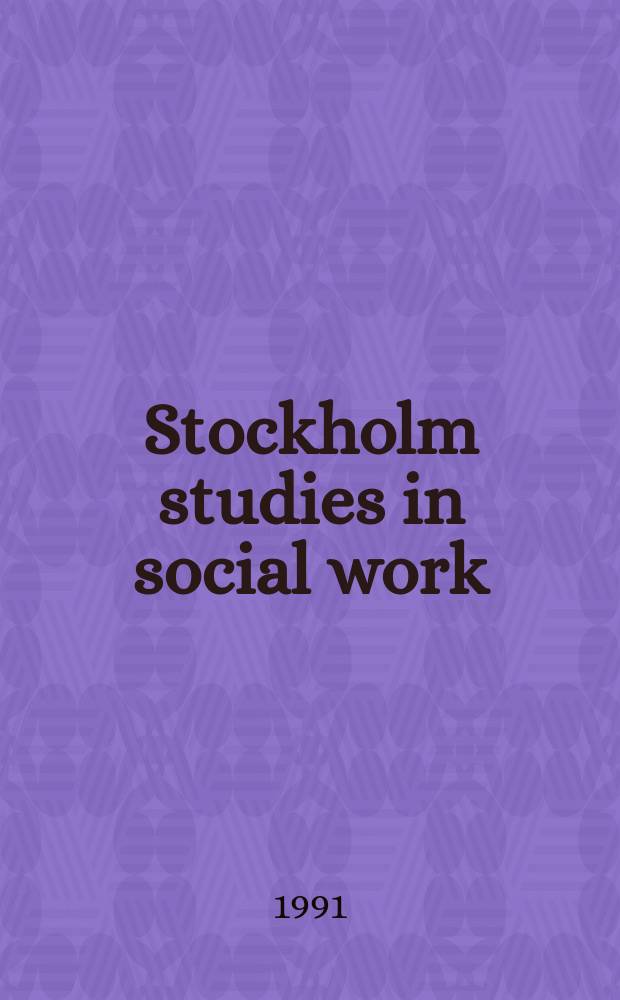 Stockholm studies in social work