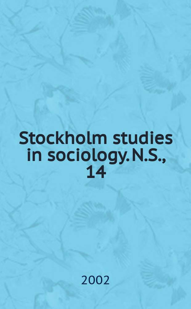 Stockholm studies in sociology. N.S., 14 : Vart tar politiken vägen?