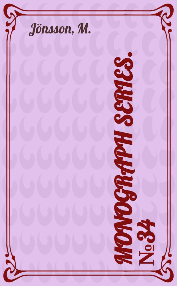 Monograph series. №34 : Studies in business cycles