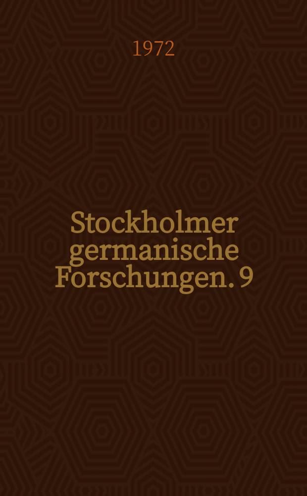 Stockholmer germanische Forschungen. 9 : Grundprobleme der Übersetzungstheorie