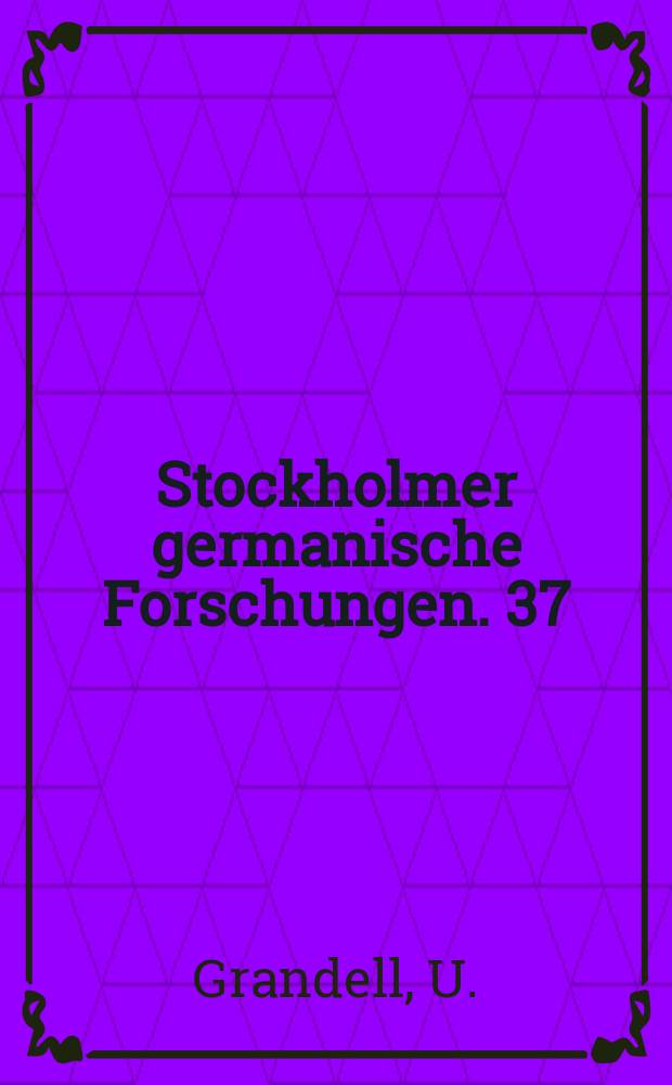 Stockholmer germanische Forschungen. 37 : "Mein Vater, mein Vater, warum hast du mich ..."