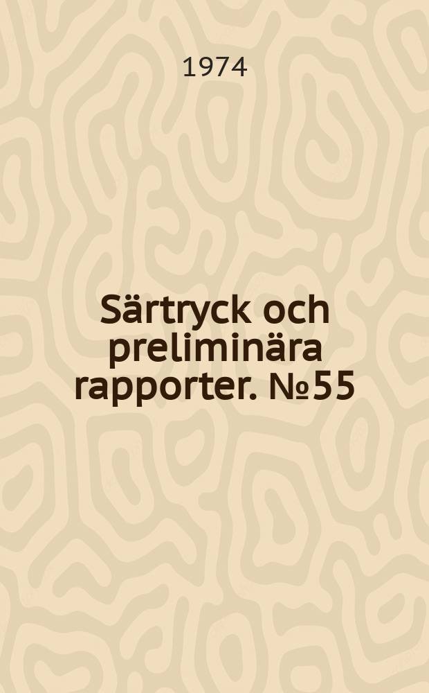 Särtryck och preliminära rapporter. №55 : New lines in quick clay research