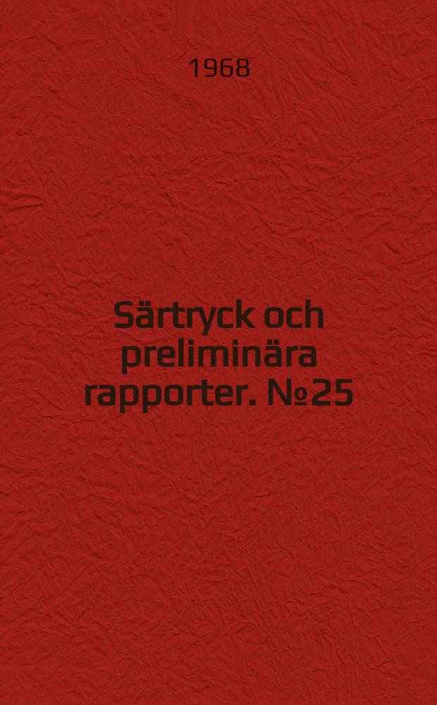 Särtryck och preliminära rapporter. №25 : A New settlement gauge pile driving effects and pile resistance measurements