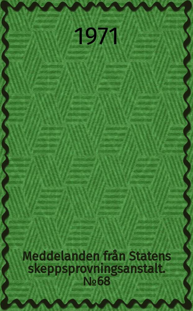 Meddelanden fr&aring;n Statens skeppsprovningsanstalt. №68 : Theory and observations on the of a mathematical model for ship manoeuvring in deep and confined waters