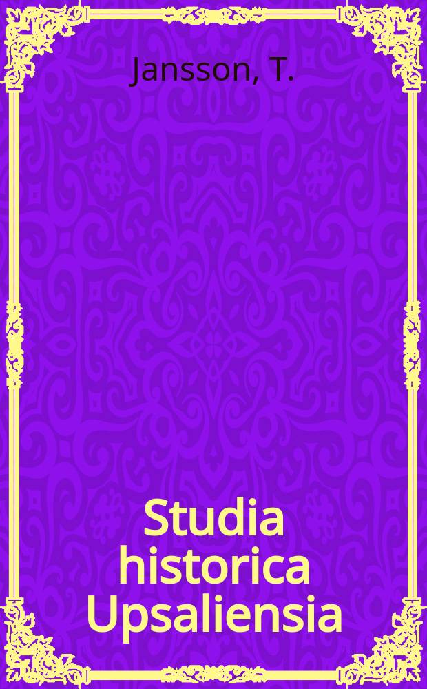 Studia historica Upsaliensia : Utg. av Historiska inst. vid Uppsala univ : Samhällsförändring och sammanslutningsformer