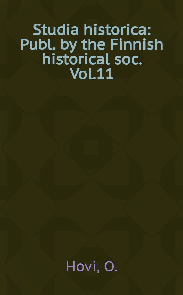 Studia historica : Publ. by the Finnish historical soc. Vol.11 : The Baltic area in British policy, 1918-1921