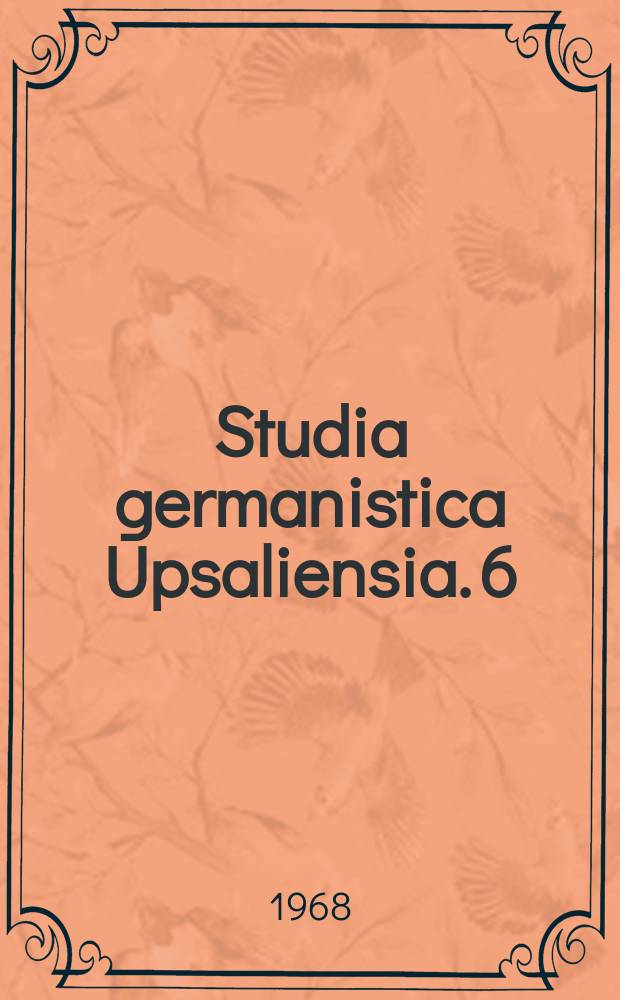 Studia germanistica Upsaliensia. 6 : Beitr&auml;ge zu einer nordfriesischen Grammatik