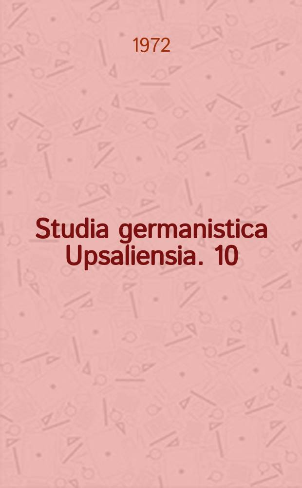 Studia germanistica Upsaliensia. 10 : Aktionalit&auml;t im Deutschen