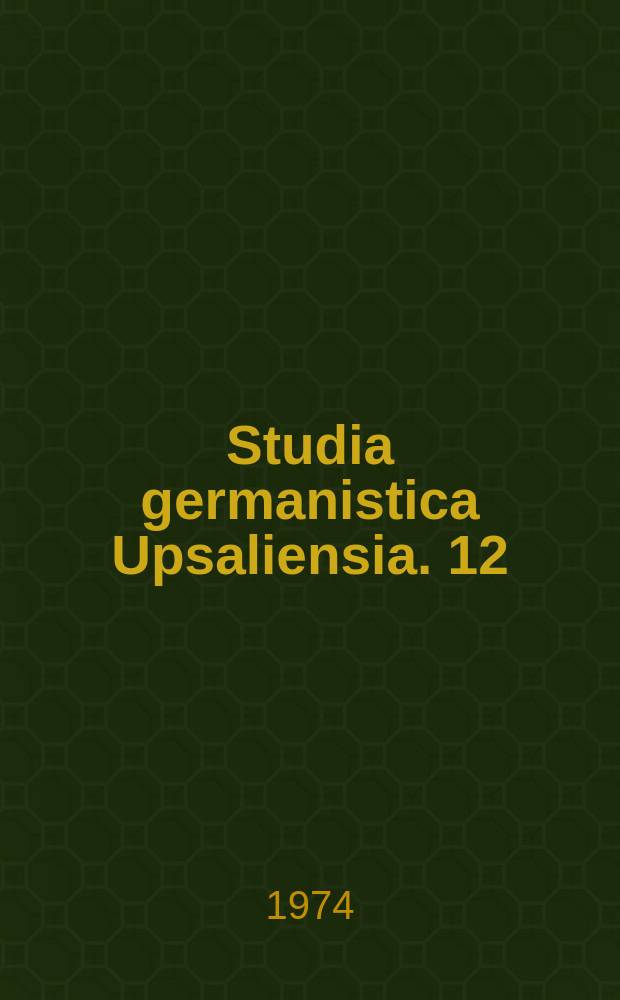 Studia germanistica Upsaliensia. 12 : Wargus, vargr 'Verbrecher' 'Wolf'