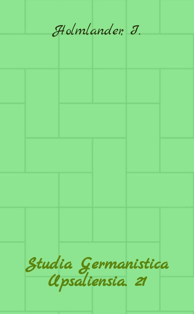 Studia Germanistica Upsaliensia. 21 : Zur Distribution und Leistung des Pronominaladverbs