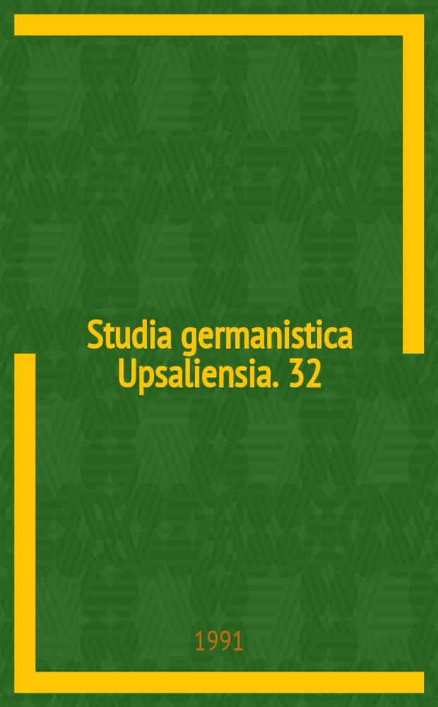 Studia germanistica Upsaliensia. 32 : "Europhras 90"
