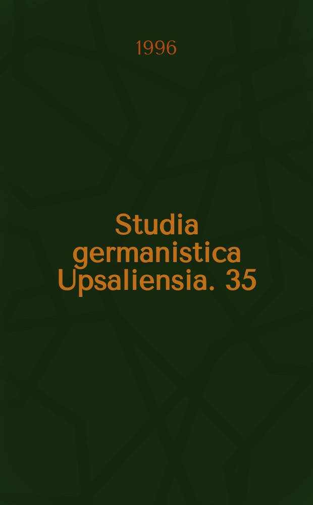 Studia germanistica Upsaliensia. 35 : Cultura Baltica