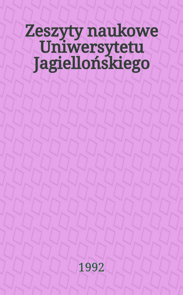 Zeszyty naukowe Uniwersytetu Jagiellońskiego