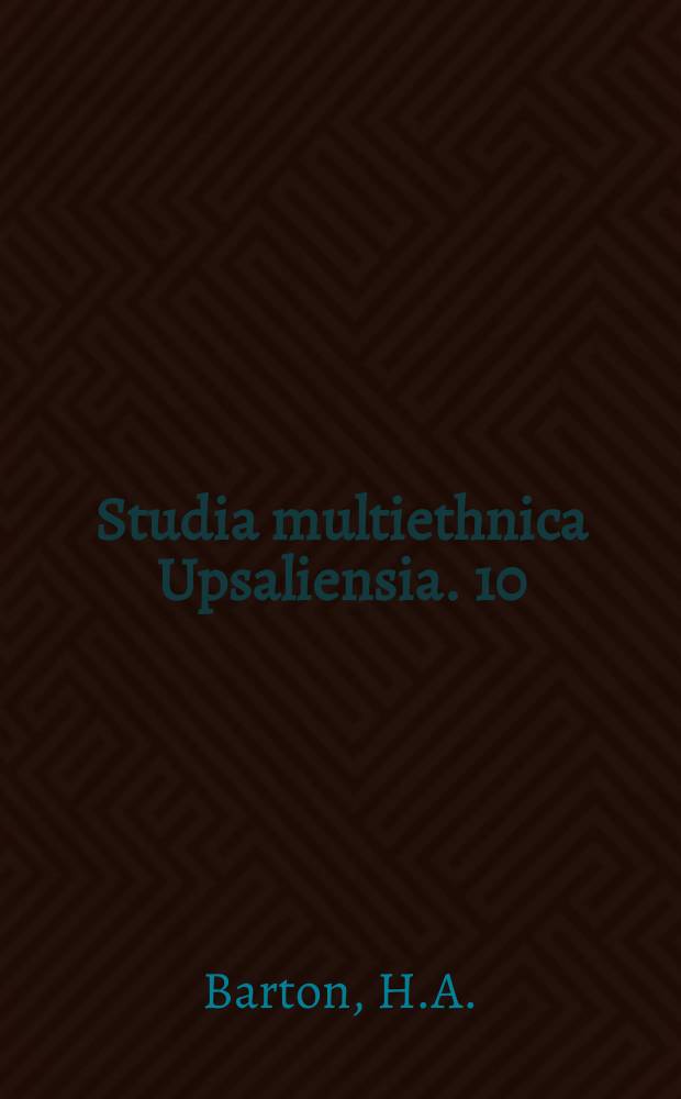 Studia multiethnica Upsaliensia. 10 : A folk divided