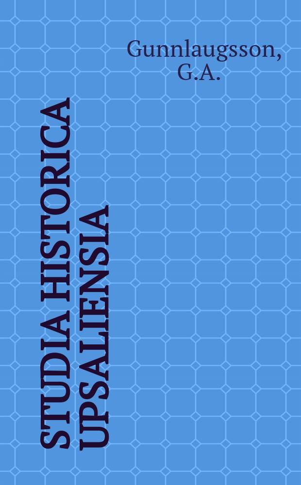 Studia historica Upsaliensia : Utg. av Historiska inst. vid Uppsala univ : Family and household in Iceland ...