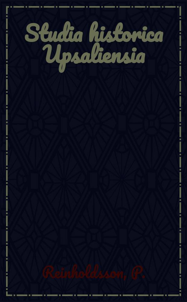 Studia historica Upsaliensia : Utg. av Historiska inst. vid Uppsala univ : Uppror eller resningar?