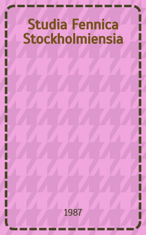 Studia Fennica Stockholmiensia