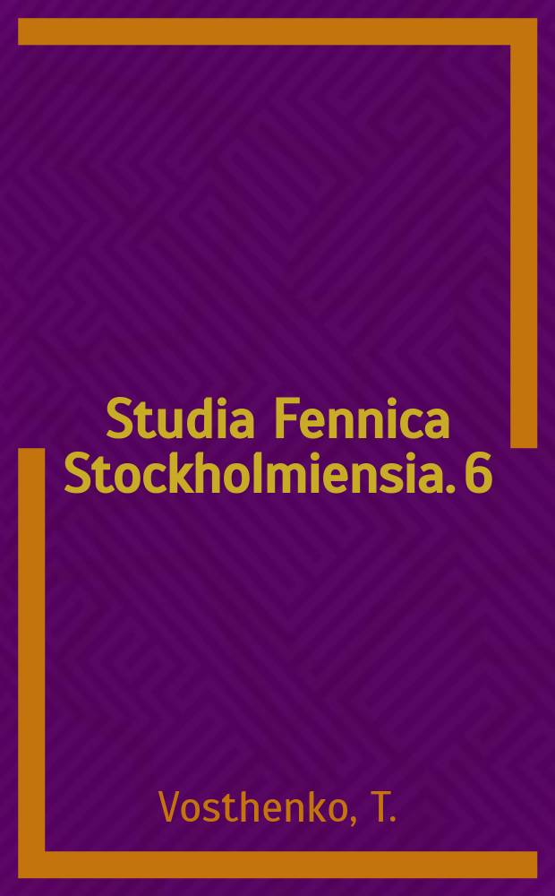 Studia Fennica Stockholmiensia. 6 : Det tänkande landskapet