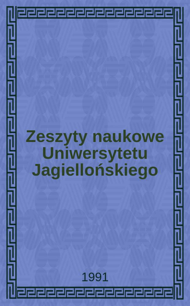 Zeszyty naukowe Uniwersytetu Jagiellońskiego