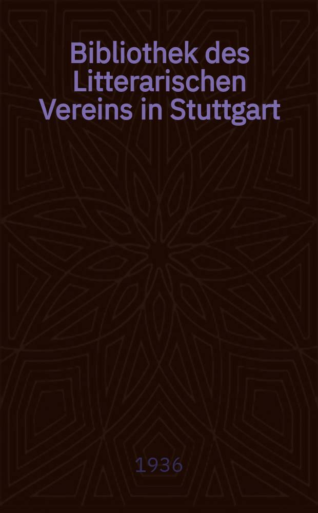 Bibliothek des Litterarischen Vereins in Stuttgart : Bergliederbüchlein