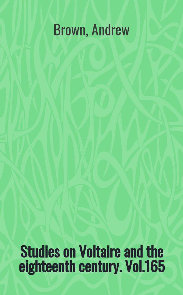 Studies on Voltaire and the eighteenth century. Vol.165 : Concordance to the correspondence of Voltaire