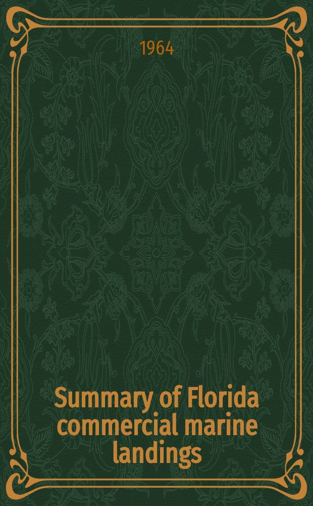 Summary of Florida commercial marine landings