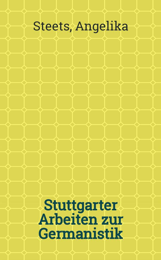 Stuttgarter Arbeiten zur Germanistik : Neugermanistische Forts. der Reihe "Göppinger Arbeiten zur Germanistik". №11 : Die Prosawerke Ödön von Horvaths