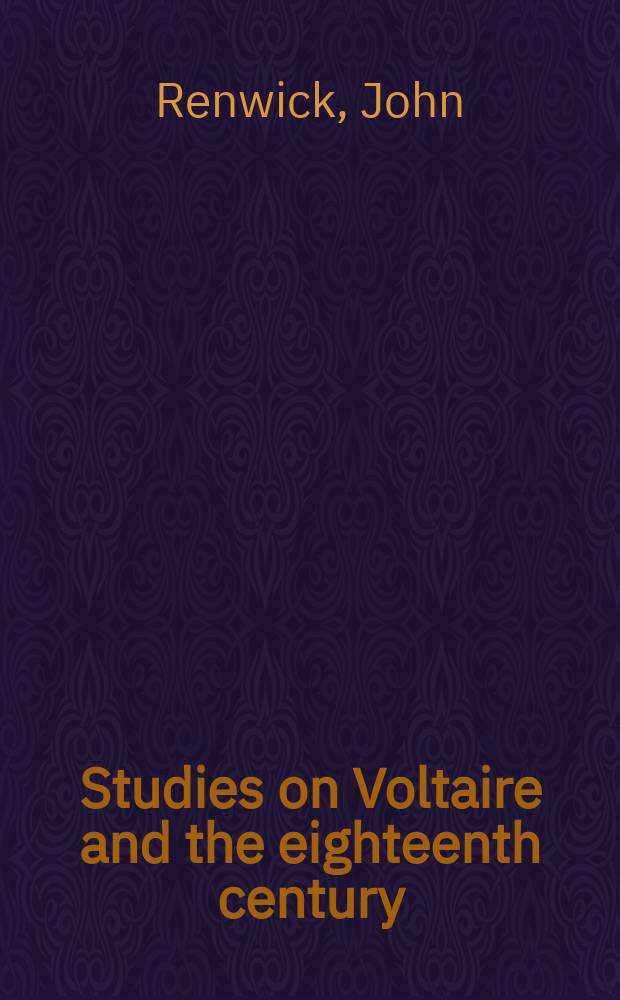 Studies on Voltaire and the eighteenth century : Chamfort devant la postérité (1794 - 1984)