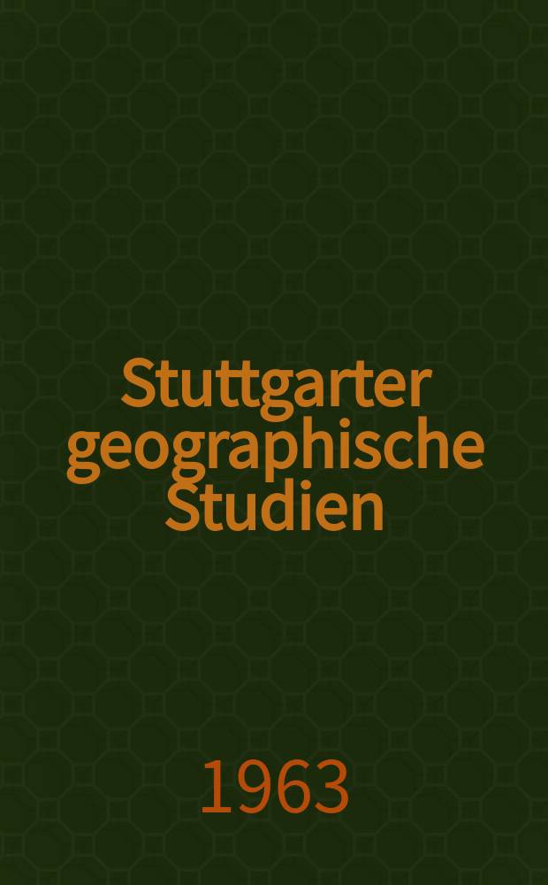 Stuttgarter geographische Studien