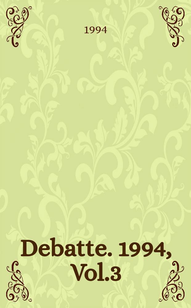 [Debatte]. 1994, Vol.3 : (Interpellasies, vrae en antwoorde)