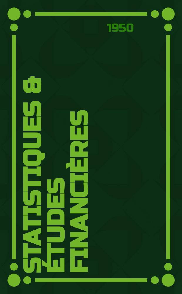 Statistiques & études financières