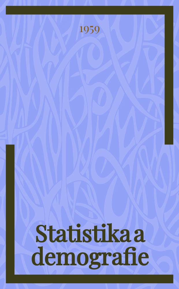 Statistika a demografie