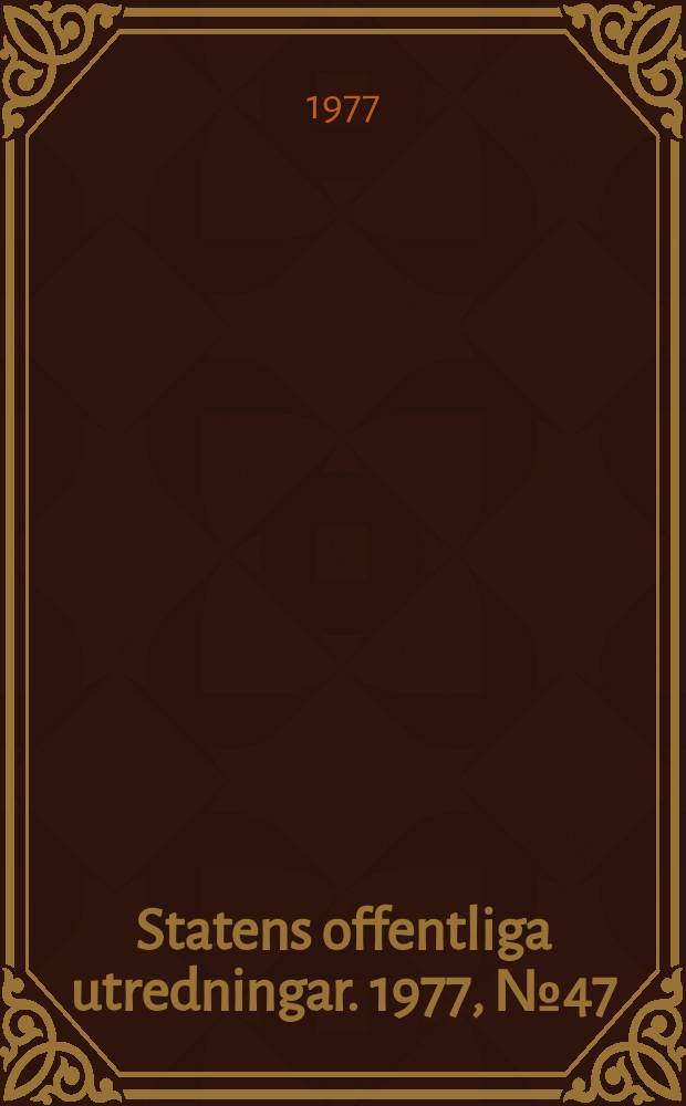 Statens offentliga utredningar. 1977, №47 : Billingen