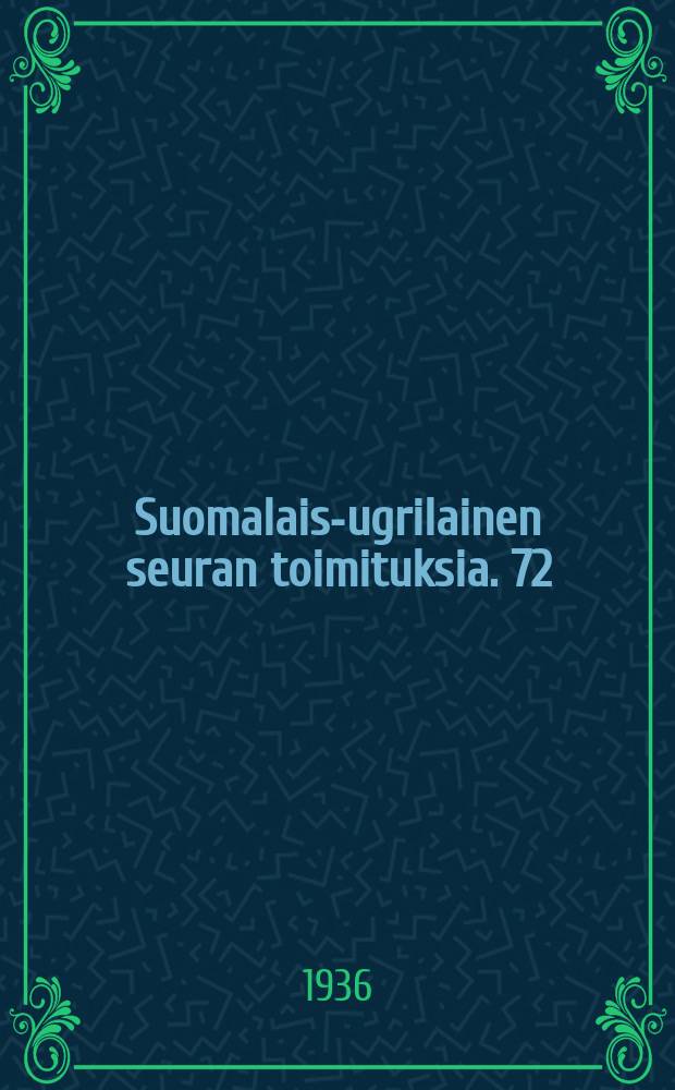 Suomalais-ugrilainen seuran toimituksia. 72 : &Uuml;ber die prim&auml;ren ururalischen Ableitungssuffixe