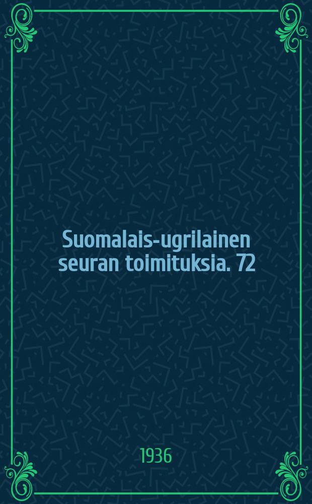 Suomalais-ugrilainen seuran toimituksia. 72 : Über die primären ururalischen Ableitungssuffixe
