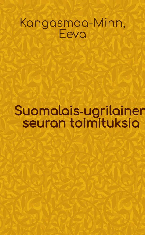 Suomalais-ugrilainen seuran toimituksia : The syntactical distribution of the Cheremis genitive
