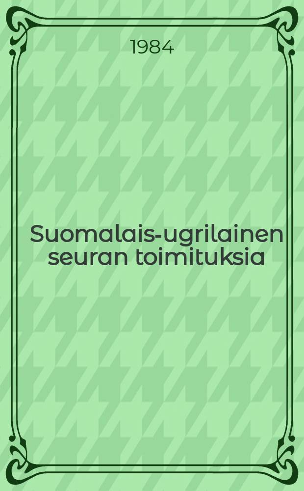 Suomalais-ugrilainen seuran toimituksia : Lyydiläisiä tekstejä