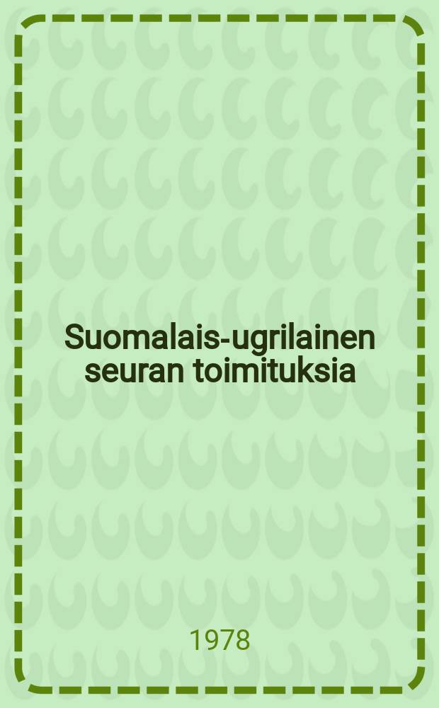 Suomalais-ugrilainen seuran toimituksia : Synteettiset ja analyyttiset rakenteet lapin paikanilmauksissa