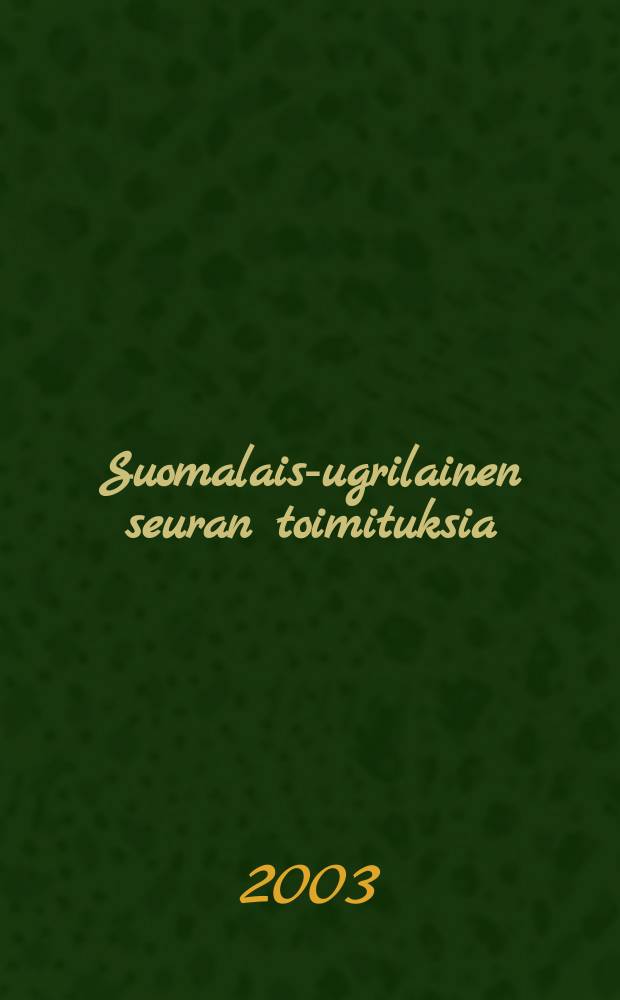 Suomalais-ugrilainen seuran toimituksia : The Chakhar dialect of Mongol